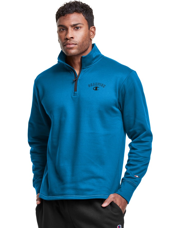 Champion Game Day 1/4 Zip Block Arch Logo - Miesten Sininen Collegepaita - Suomi 4136208-QF